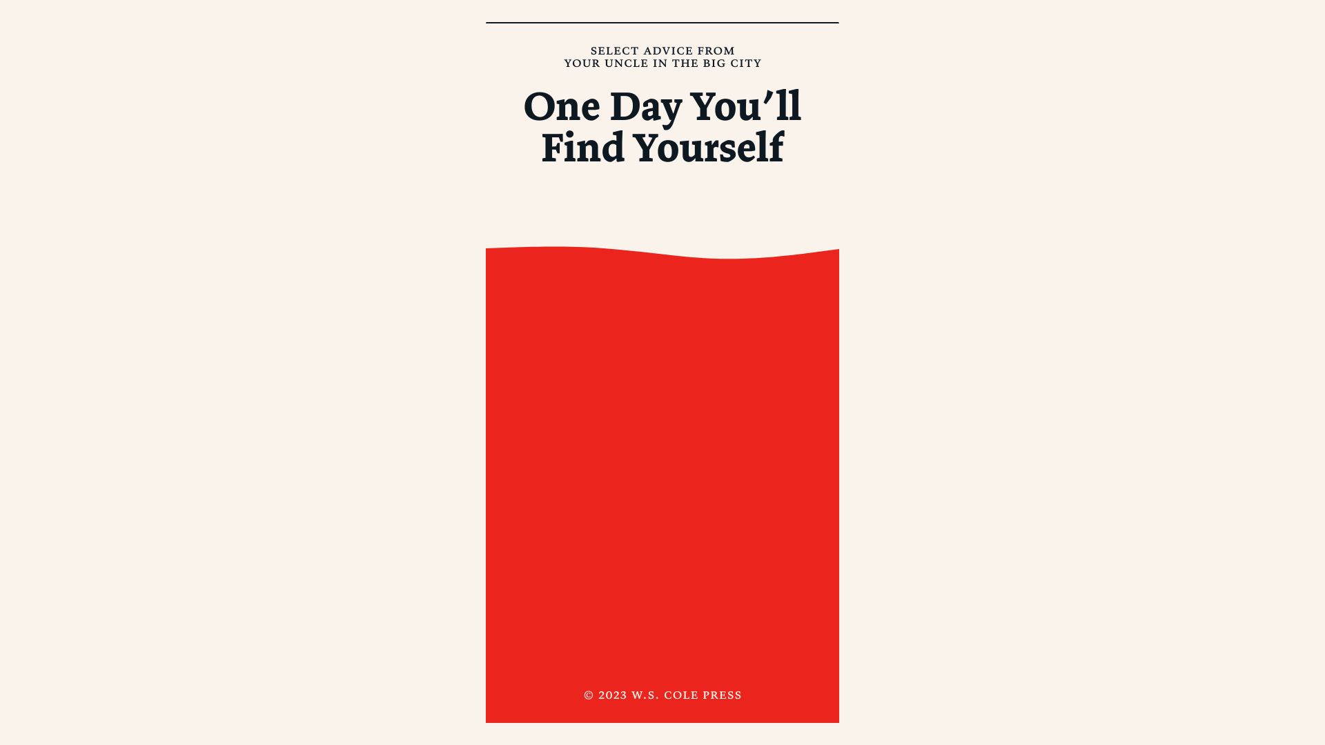 Screenshot of onedayyoullfindyourself.com: One Day You'll Find Yourself