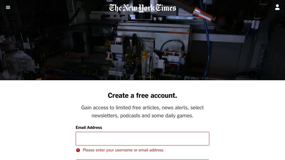Screenshot of nytimes.com: U.S. focuses on invigorating ‘chiplets’ to stay cutting-edge in tech