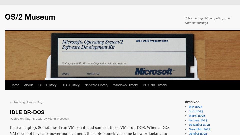 Screenshot of os2museum.com: Idle DR-DOS