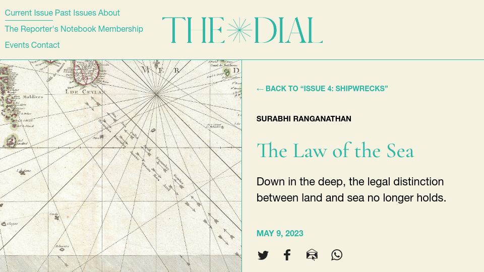 Screenshot of thedial.world: The Law of the Sea