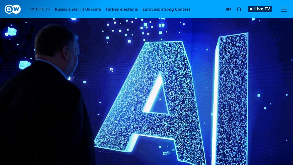 Screenshot of dw.com: EU lawmakers take first steps toward tougher AI rules
