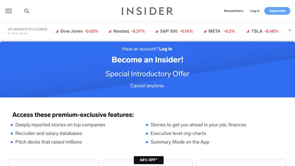 Screenshot of businessinsider.com: TikTok Owner Had 'Backdoor' for CCP Access to US Data, Lawsuit Alleges