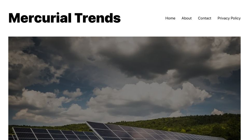 Screenshot of mercurialtrends.com: Agrivoltaics: A Sustainable Synergy Between Agriculture and Solar Energy