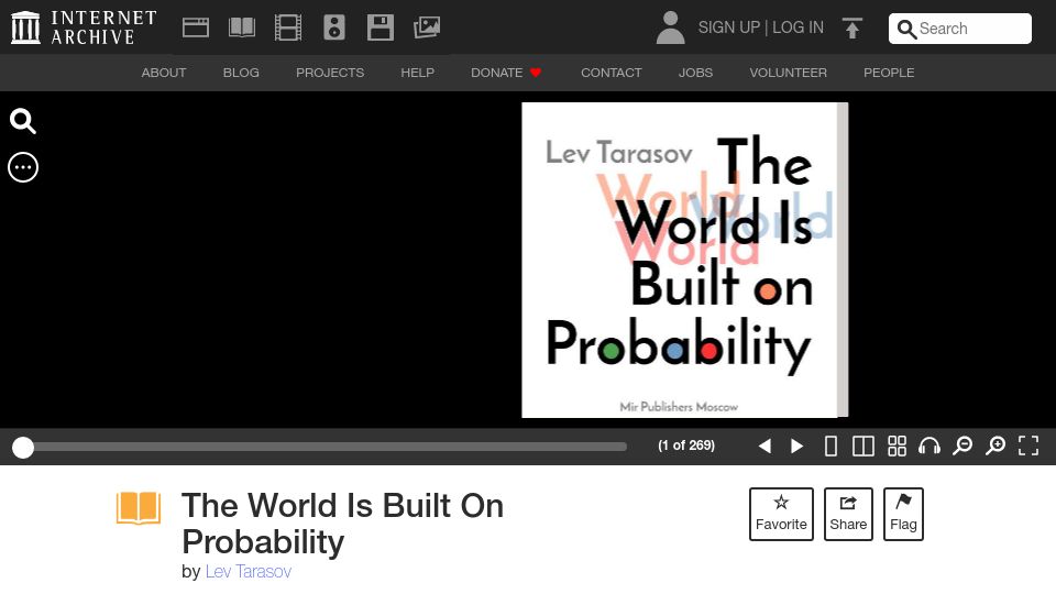 Screenshot of archive.org: The World is Built on Probability (1984)