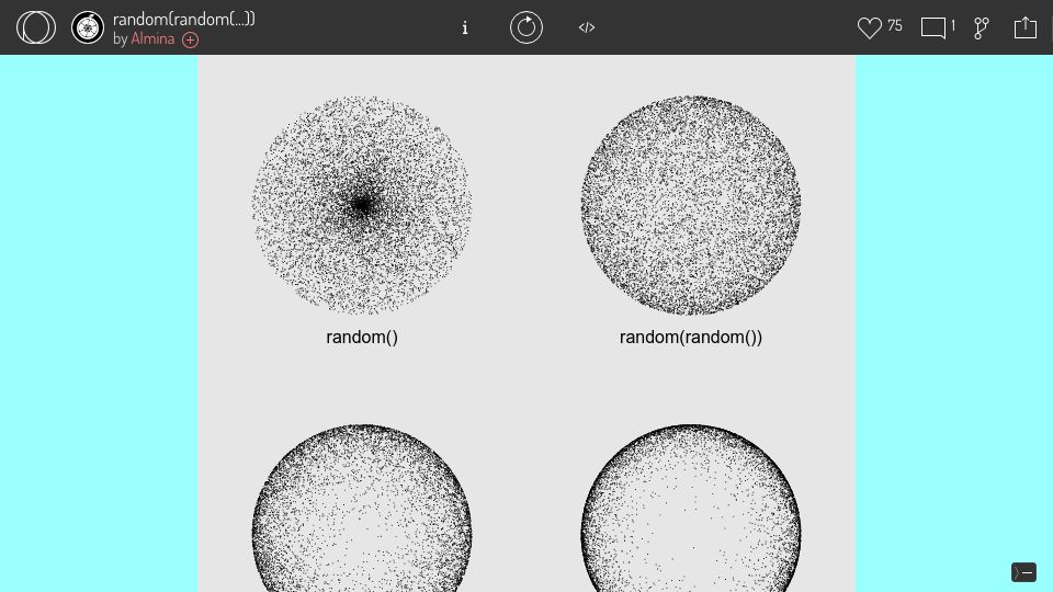 Screenshot of openprocessing.org: random(random(random(random())))