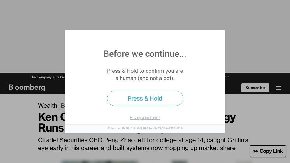 Screenshot of bloomberg.com: Math prodigy runs market-making empire