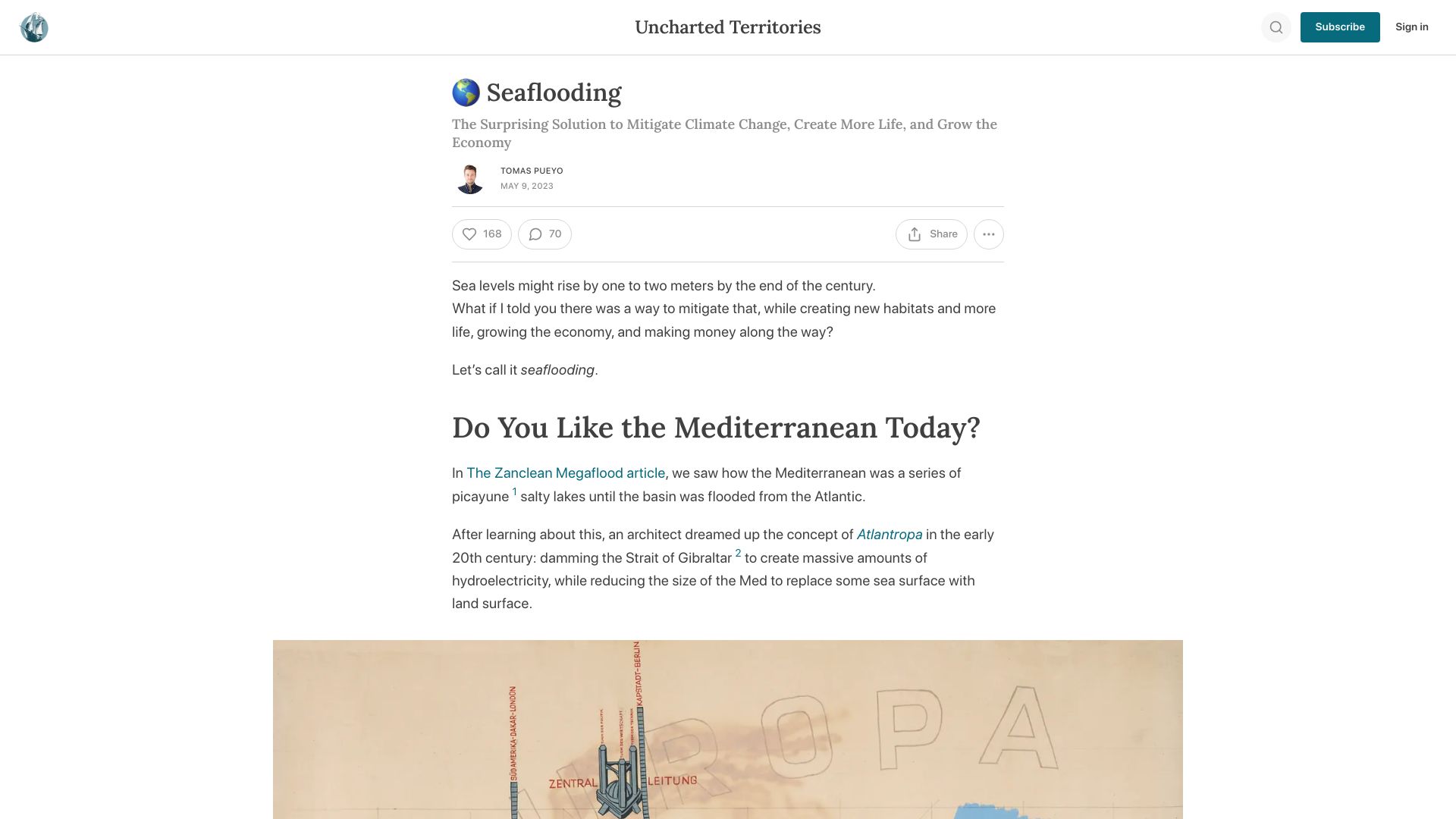 Screenshot of unchartedterritories.tomaspueyo.com: Seaflooding