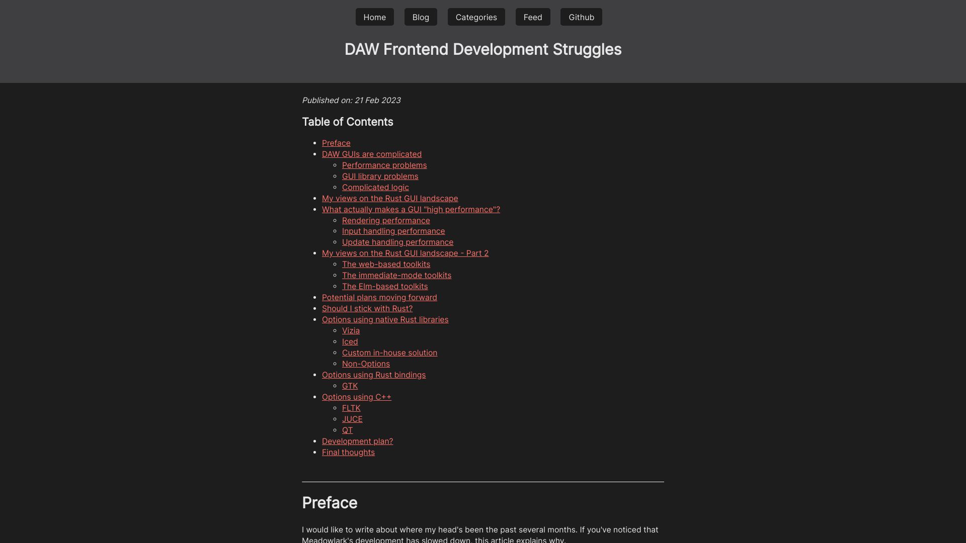Screenshot of billydm.github.io: Digital Audio Workstation Front End Development Struggles