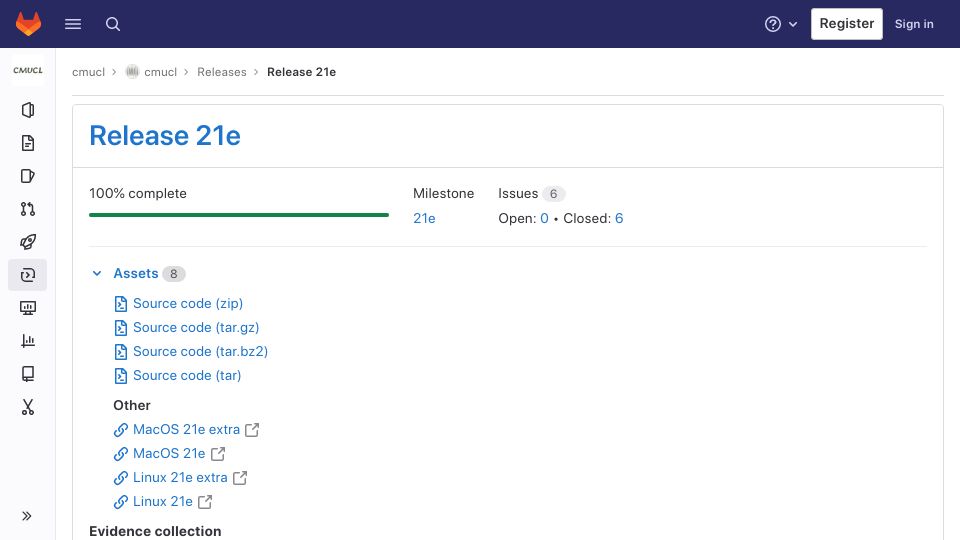 Screenshot of gitlab.common-lisp.net: CMU Common Lisp 21e
