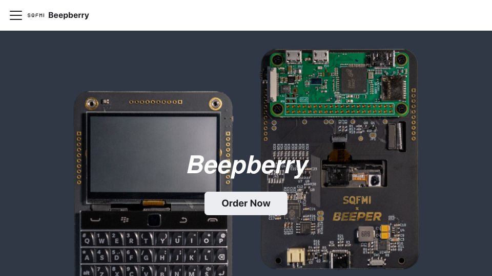 Screenshot of beepberry.sqfmi.com: Show HN: Beepberry – a portable e-paper computer for hackers
