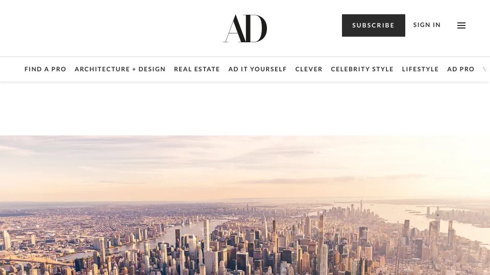 Screenshot of architecturaldigest.com: New York City may be sinking under the weight of its skyscrapers