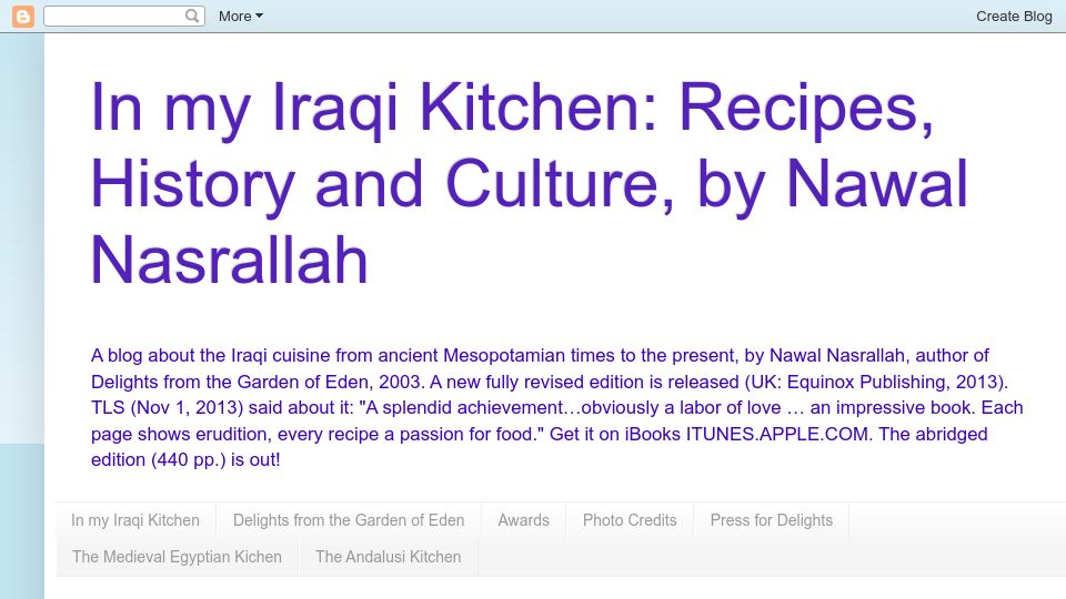 Screenshot of nawalcooking.blogspot.com: Medieval Arabs ate sandwiches too? (2021)