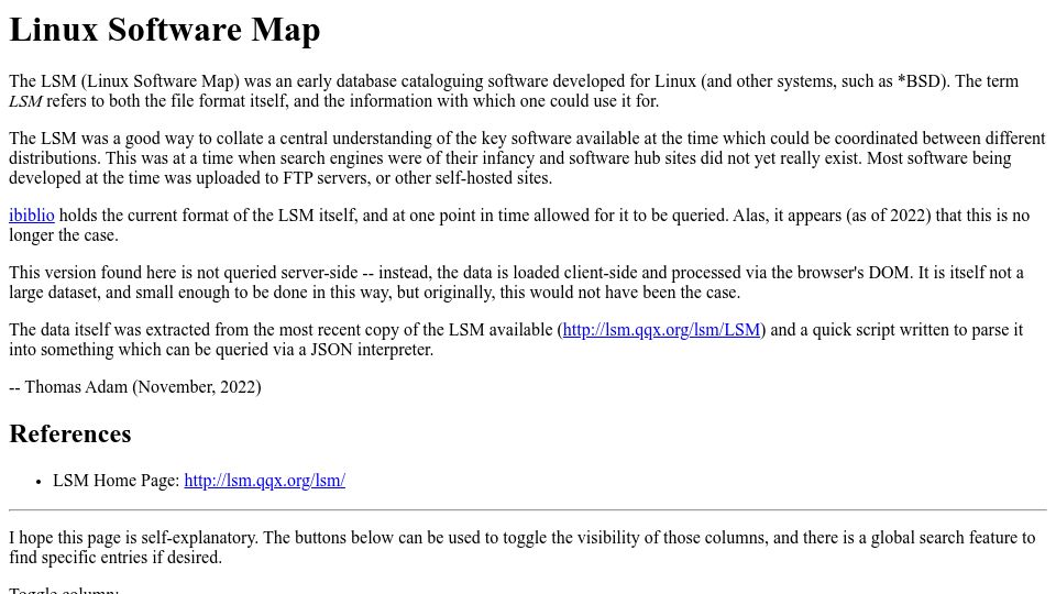 Screenshot of xteddy.org: Linux Software Map