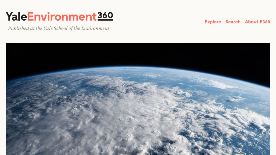 Screenshot of e360.yale.edu: The Upper Atmosphere Is Cooling, Prompting New Climate Concerns