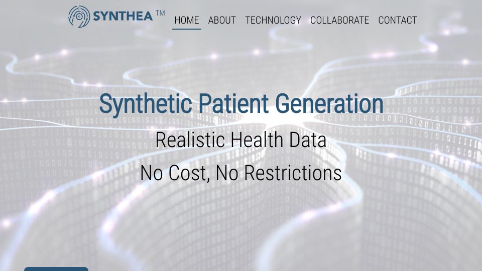 Screenshot of synthetichealth.github.io: Synthea: Open-source synthetic patient generation
