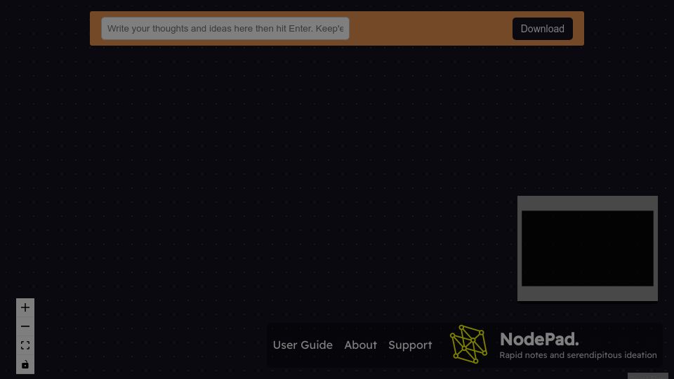 Screenshot of nodepad.space: NodePad: LLM-aided graph based note-taking and brainstorming tool