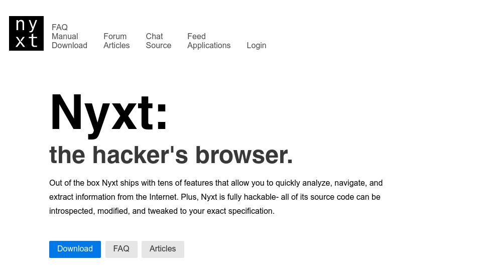 Screenshot of nyxt.atlas.engineer: Nyxt: The Hacker's Browser