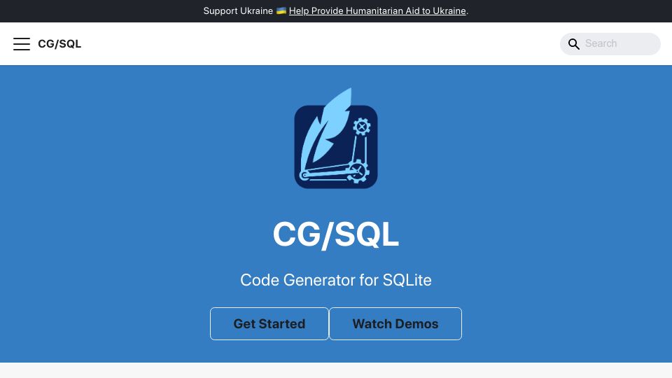 Screenshot of cgsql.dev: Code Generator for SQLite