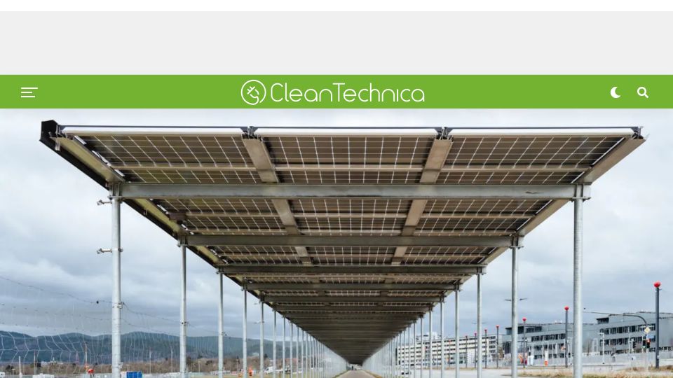 Screenshot of cleantechnica.com: First Solar Bike Path in Germany Is Now Live