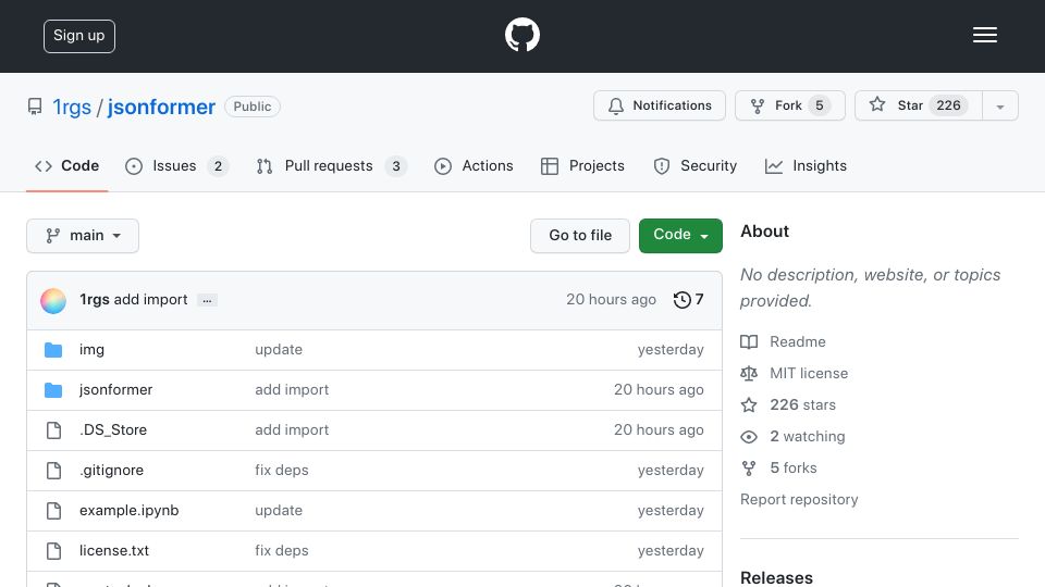 Screenshot of github.com: Jsonformer: Generate structured output from LLMs
