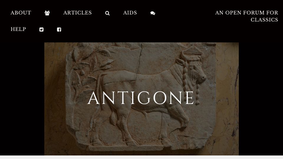 Screenshot of antigonejournal.com: “A Great Ox Stands on My Tongue”: The Pitfalls of Latin Translation