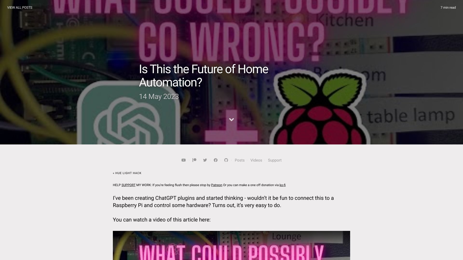 Screenshot of atomic14.com: Using ChatGPT for home automation