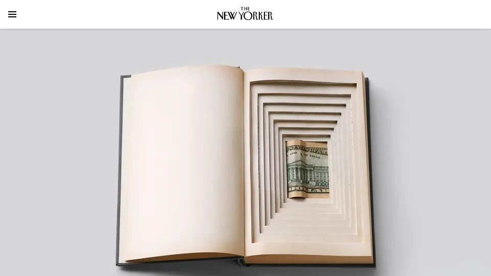 Screenshot of newyorker.com: Can a novel capture the power of money?
