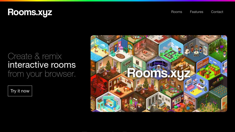 Screenshot of rooms.xyz: Rooms.xyz