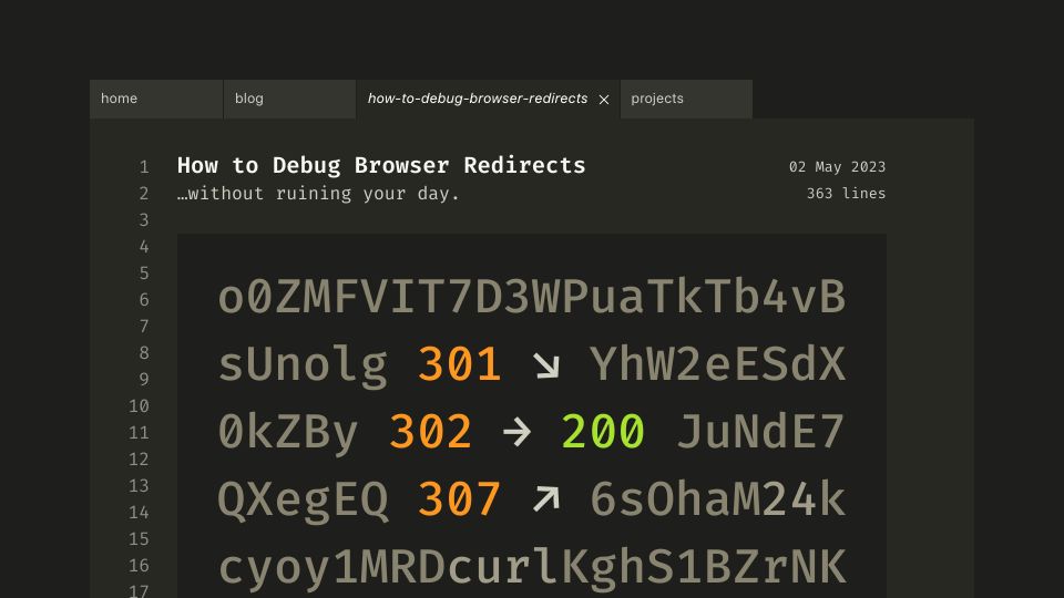 Screenshot of dodov.dev: Debug browser redirects without ruining your day