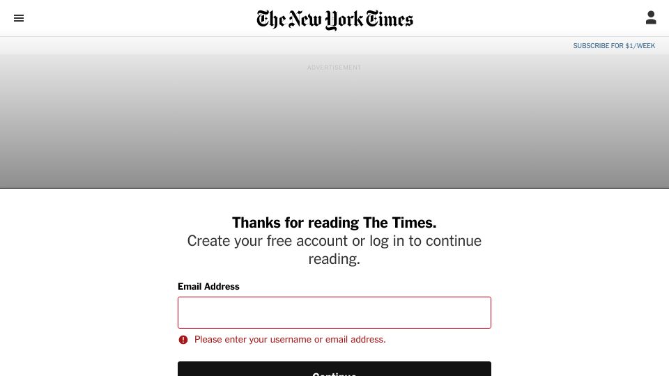 Screenshot of nytimes.com: Social media can be a ‘profound risk’ to youth, surgeon general warns