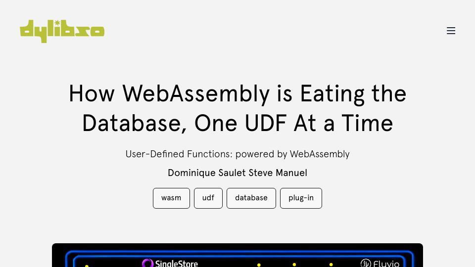 Screenshot of dylibso.com: WebAssembly is eating the database?