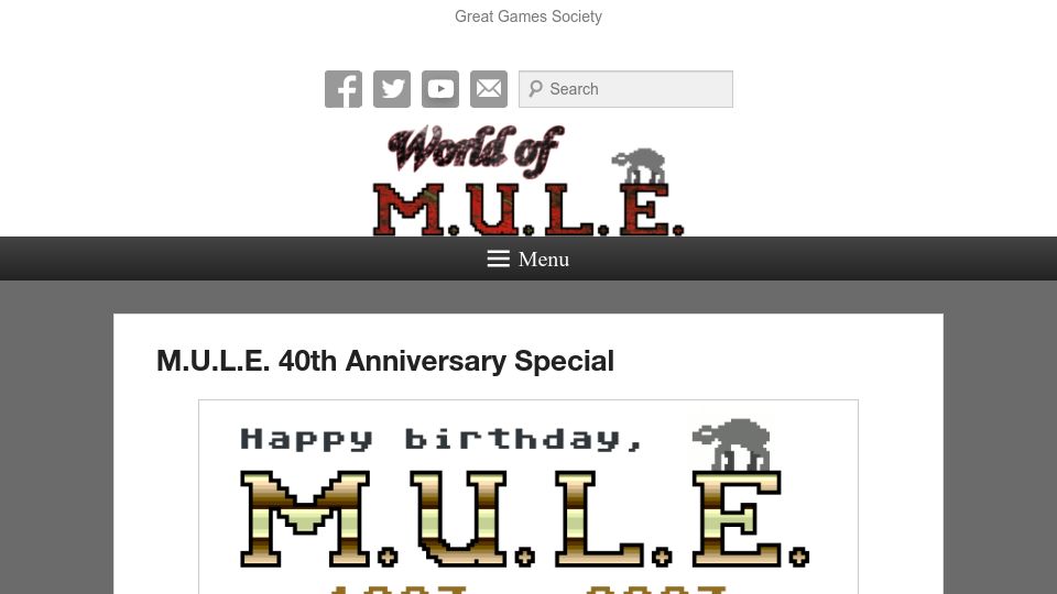 Screenshot of carpeludum.com: M.U.L.E. 40th Anniversary Special