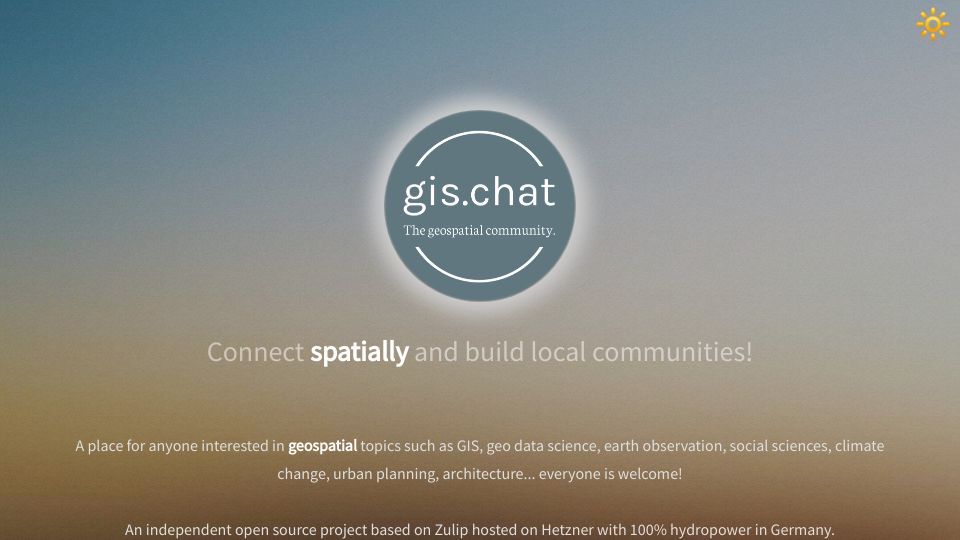 Screenshot of gis.chat: Show HN: Gis.chat – a Geospatial Community