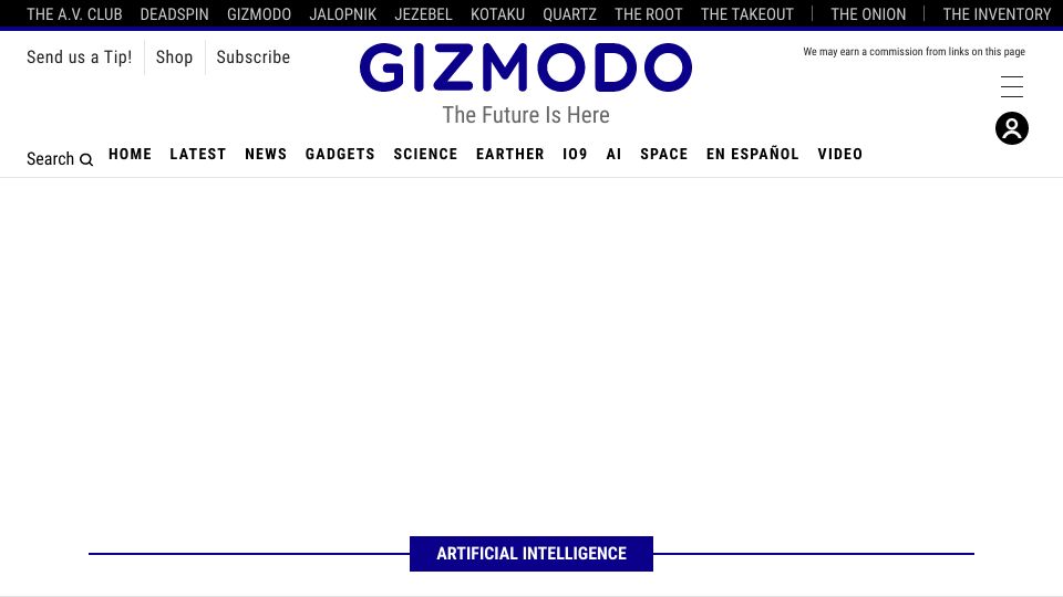 Screenshot of gizmodo.com: Sam Altman Says OpenAI Will Leave the EU If There's Any Real AI Regulation