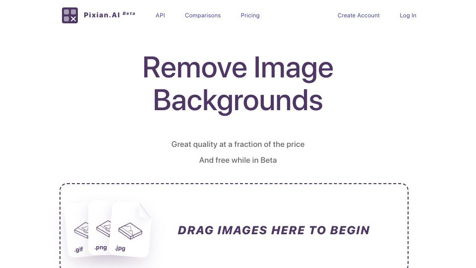 Screenshot of pixian.ai: Show HN: Image background removal without annoying subscriptions