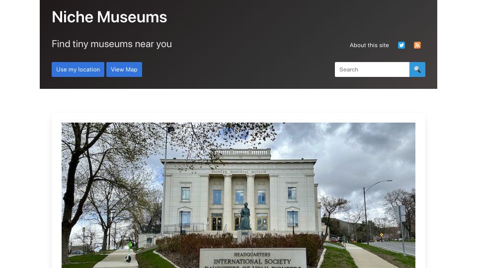 Screenshot of niche-museums.com: Niche Museums