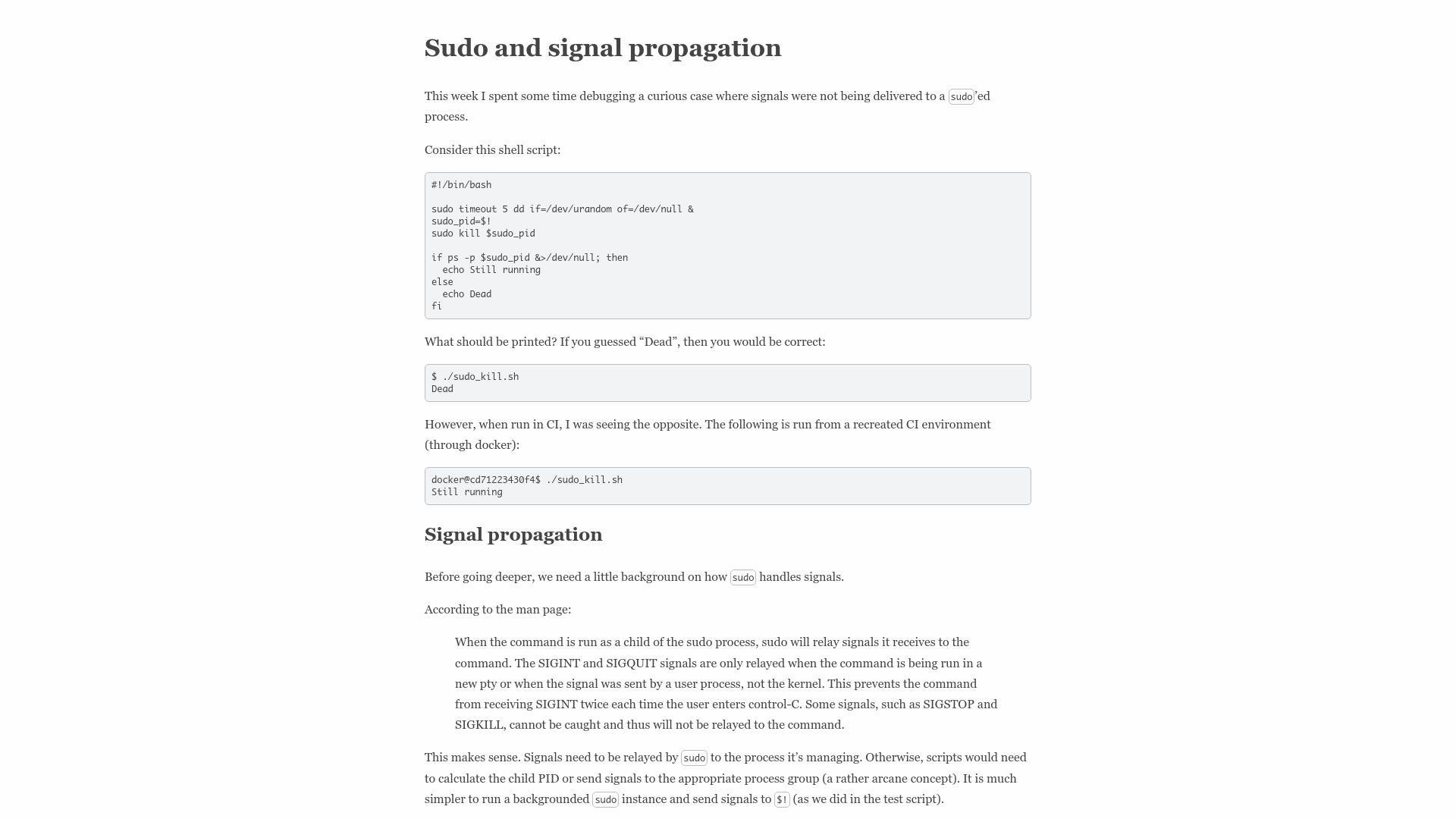 Screenshot of dxuuu.xyz: Sudo and signal propagation