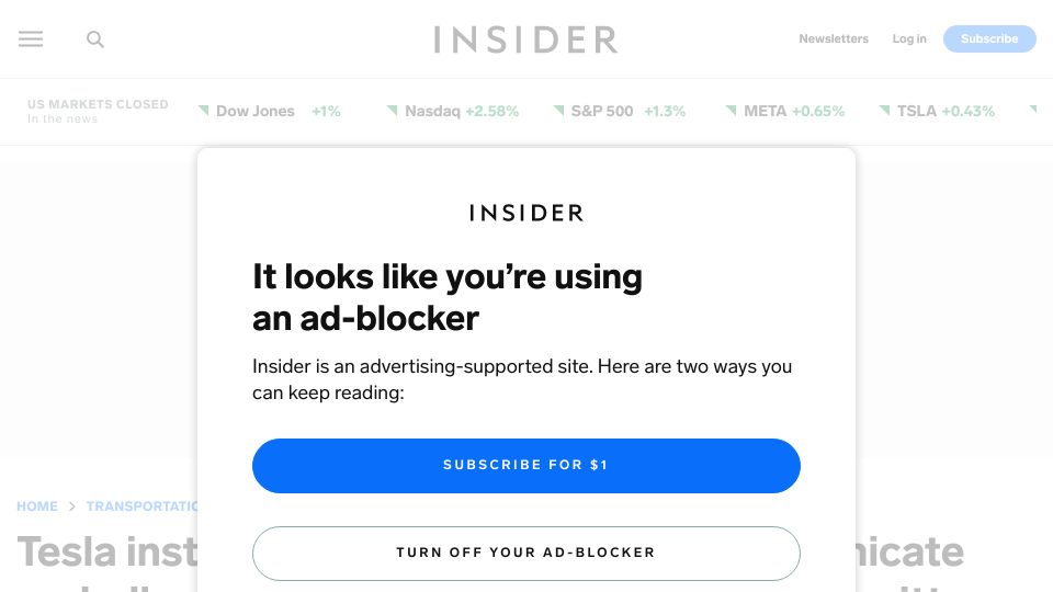 Screenshot of businessinsider.com: Tesla instructed employees to only communicate verbally about complaints so