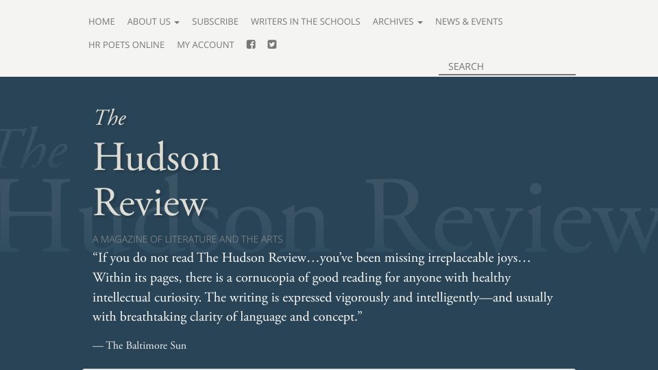 Screenshot of hudsonreview.com: The Birth of the Self