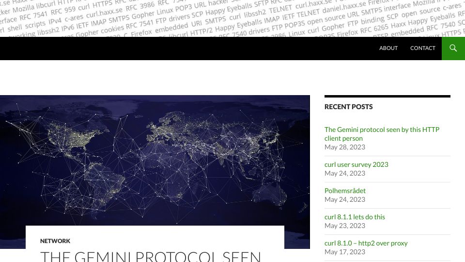 Screenshot of daniel.haxx.se: The Gemini protocol seen by this HTTP client person