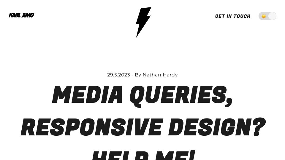 Screenshot of engineering.kablamo.com.au: Media Queries and Responsive Design