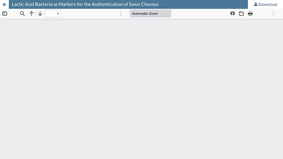 Screenshot of chimia.ch: Lactic Acid Bacteria as Markers for the Authentication of Swiss Cheeses