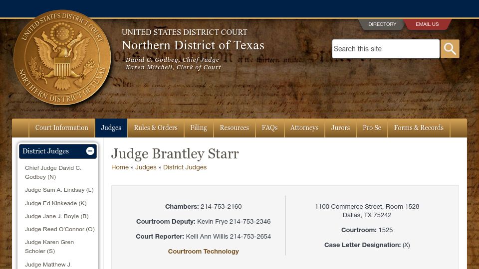 Screenshot of txnd.uscourts.gov: Mandatory Certification Regarding Generative Artificial Intelligence
