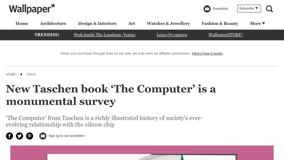 Screenshot of wallpaper.com: New Taschen book on the history of the computer