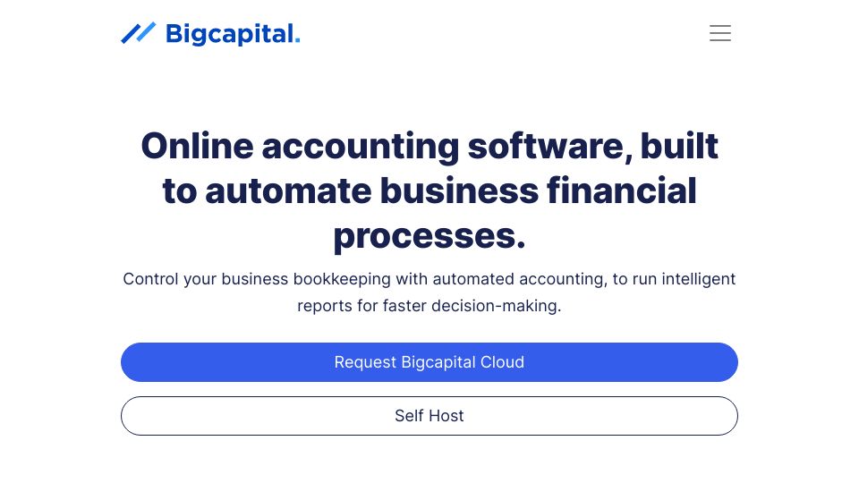 Screenshot of bigcapital.ly: An open-source alternative to QuickBooks