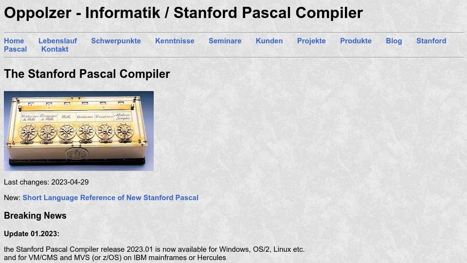 Screenshot of bernd-oppolzer.de: The Stanford Pascal Compiler