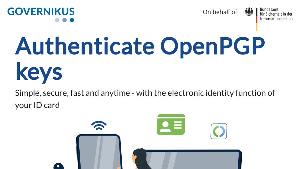 Screenshot of pgp.governikus.de: You can link an OpenPGP key to a German eID