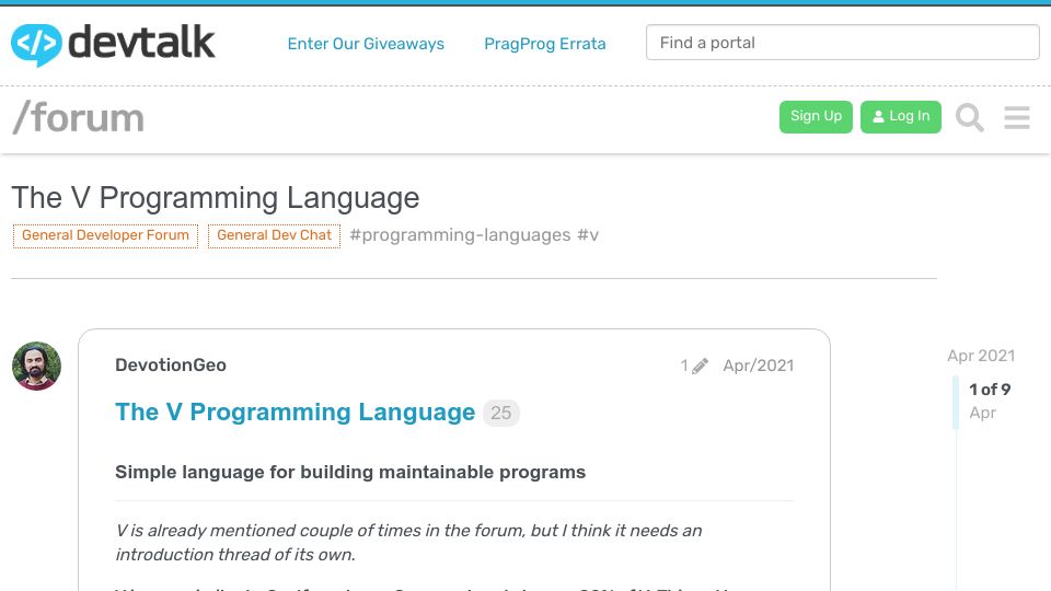 Screenshot of forum.devtalk.com: Comparison of space and time required to build each compiler for system language