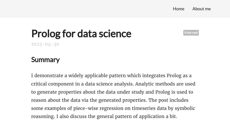Screenshot of emiruz.com: Prolog for data science