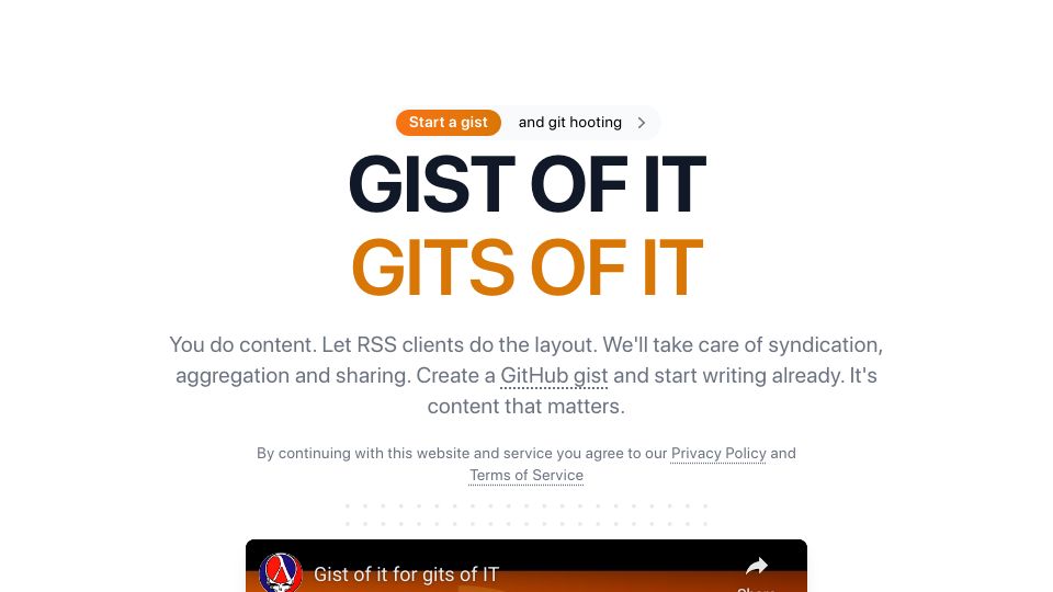 Screenshot of git.ht: Show HN: Git Hooting